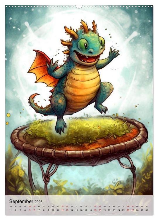 Produktbild: Drachen Kinder (Wandkalender 2026 DIN A2 hoch), CALVENDO Monatskalender