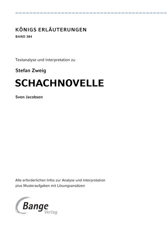 Produktbild: Schachnovelle von Stefan Zweig