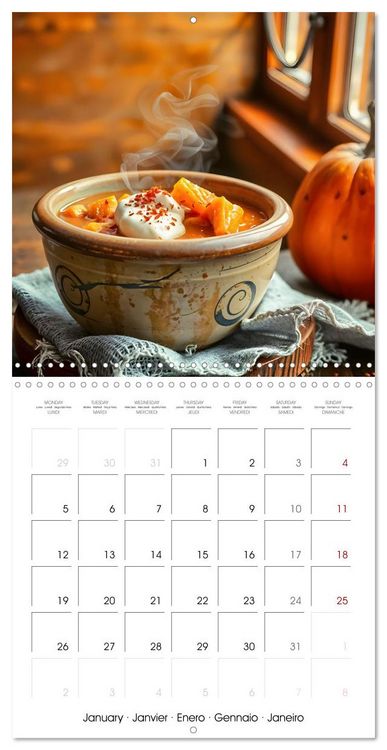 Produktbild: Culinary pumpkin creations - With pumpkin dishes through the year (Wall Calendar 2026 12 &times; 12 Inch) CALVENDO 12 Month Wall Calendar
