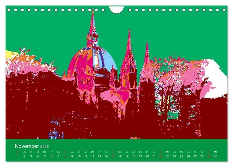 Produktbild: WIEN popartig (Wandkalender 2026 DIN A4 quer), CALVENDO Monatskalender