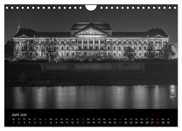 Produktbild: Dresden - Elbflorenz bei Nacht (Wandkalender 2026 DIN A4 quer), CALVENDO Monatskalender