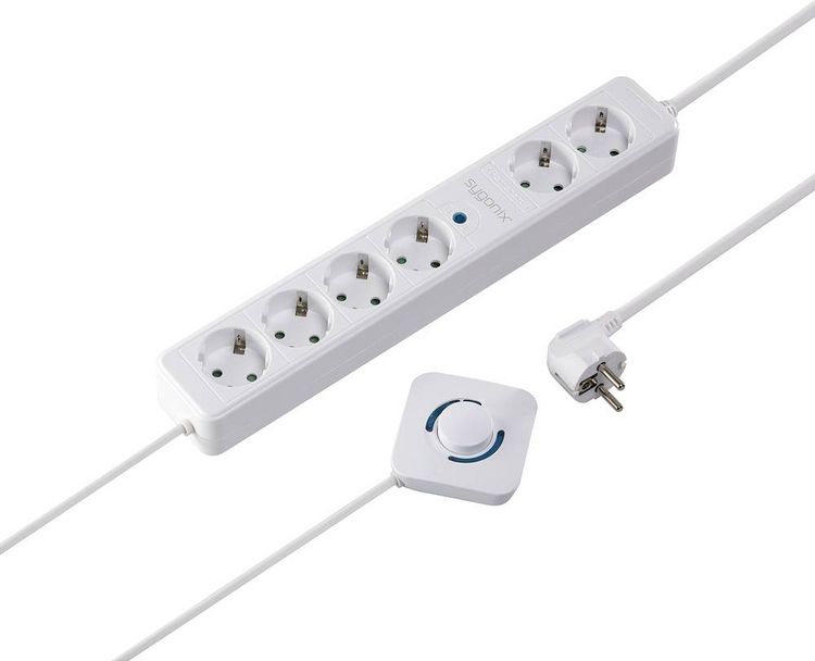 Produktbild: Sygonix SY-4535066 Steckdosenleiste mit Schalter Wei&szlig; Schutzkontakt 1St.