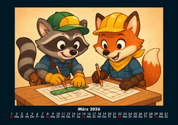 Produktbild: Rocco & Finn - Auf dem Weg zum Elektriker 2026 Fotokalender DIN A4