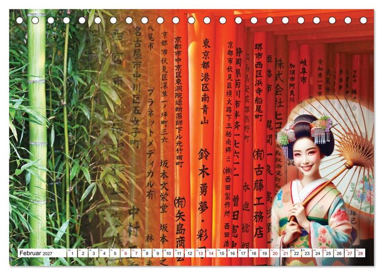 Produktbild: Farbenfrohes Japan (Tischkalender 2027 DIN A5 quer), CALVENDO Monatskalender