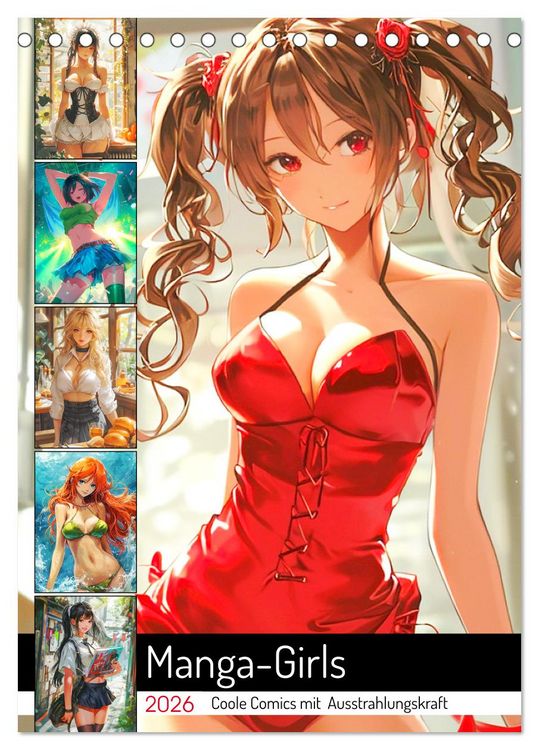 Produktbild: Manga-Girls. Coole Comics mit Ausstrahlungskraft (Tischkalender 2026 DIN A5 hoch), CALVENDO Monatskalender