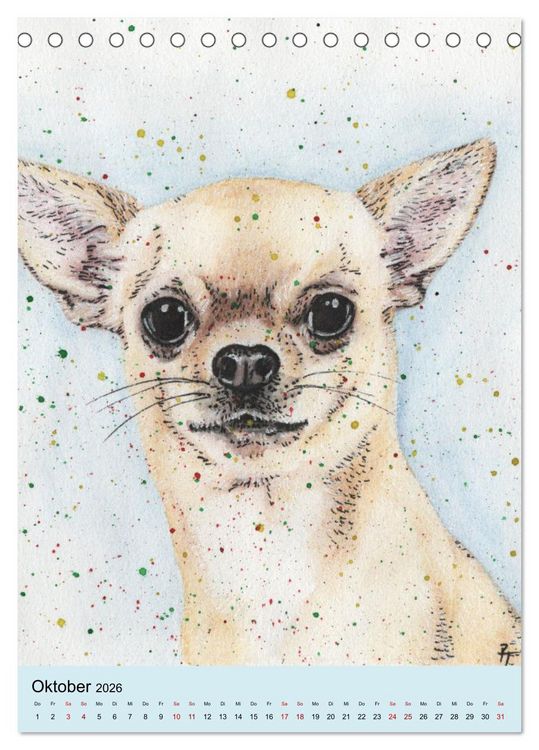 Produktbild: Hundeportr&auml;ts - Aquarellzeichnungen von Pia Tasche (Tischkalender 2026 DIN A5 hoch), CALVENDO Monatskalender