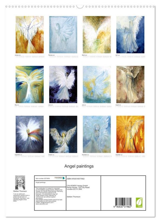 Produktbild: Angel paintings (High Quality Premium Wall Calendar 2026 DIN A2 portrait),CALVENDO 12 Month Wall Calendar