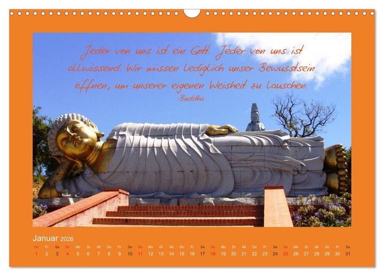 Produktbild: Buddha & Zitate (Wandkalender 2026 DIN A3 quer), CALVENDO Monatskalender
