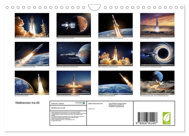 Produktbild: Wettrennen ins All (Wandkalender 2027 DIN A4 quer), CALVENDO Monatskalender