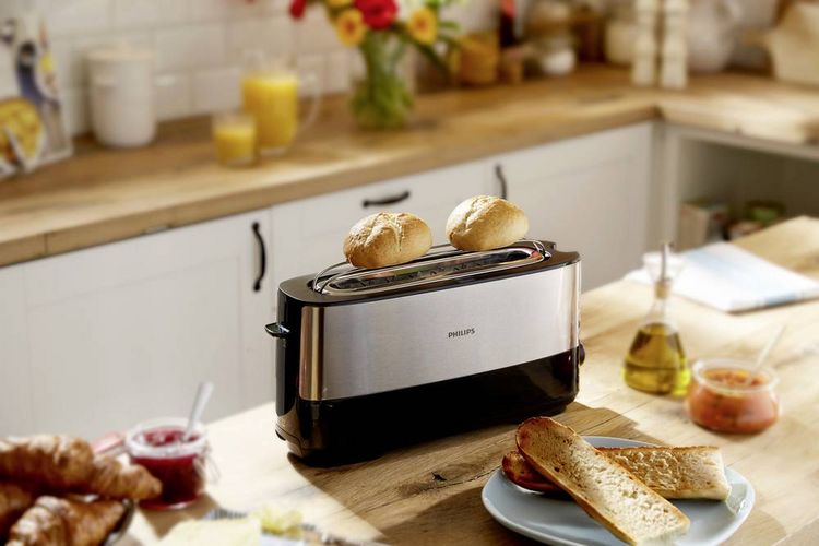 Produktbild: Philips Home HD2692/90 Viva Langschlitztoaster Edelstahl, Schwarz