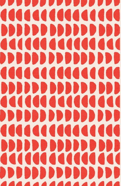 Produktbild: Notizbuch Insel-B&uuml;cherei &raquo;Korallenrote Halbkreise retro&laquo;