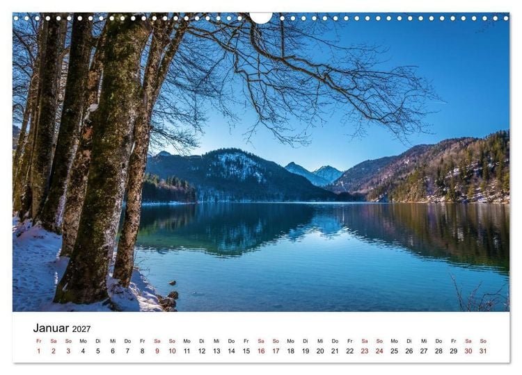 Produktbild: Bayerische Seen - Wo die Berge das Wasser ber&uuml;hren (Wandkalender 2027 DIN A3 quer), CALVENDO Monatskalender