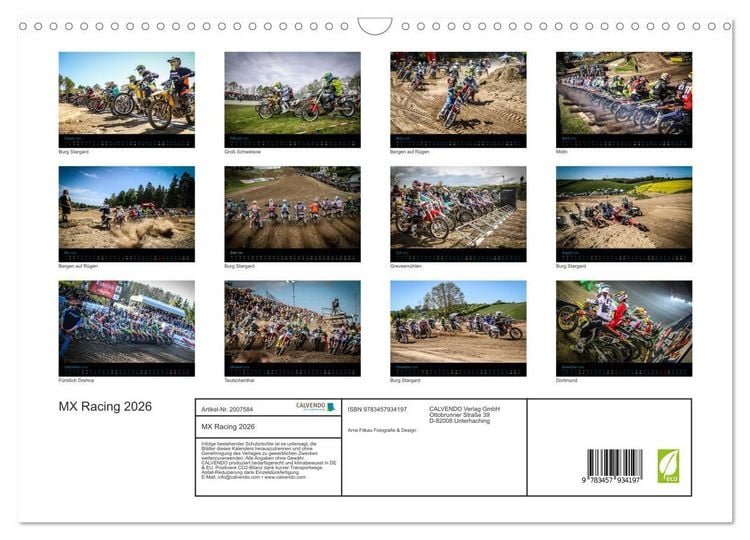 Produktbild: MX Racing 2026 (Wandkalender 2026 DIN A3 quer), CALVENDO Monatskalender