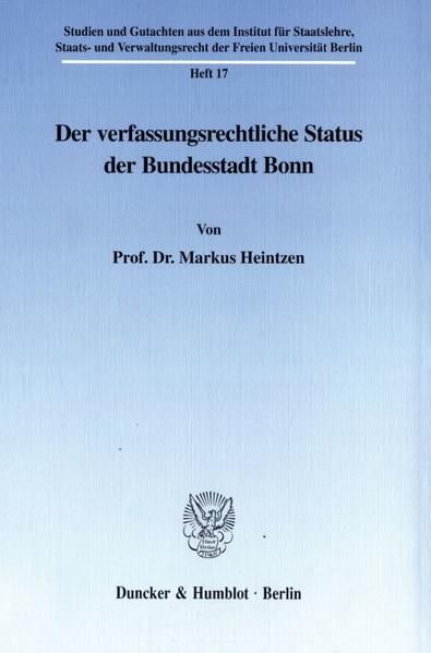 Produktbild: Der verfassungsrechtliche Status der Bundesstadt Bonn.