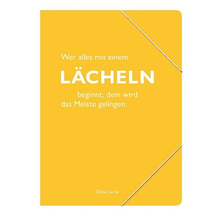 Produktbild: Sammelmappe A4, "Wer alles mit einem L&auml;cheln beginnt, dem wird das Meiste gelingen." (Dalai Lama)