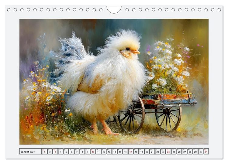 Produktbild: H&uuml;hner und K&uuml;ken. Fluffige Freunde (Wandkalender 2027 DIN A4 quer), CALVENDO Monatskalender