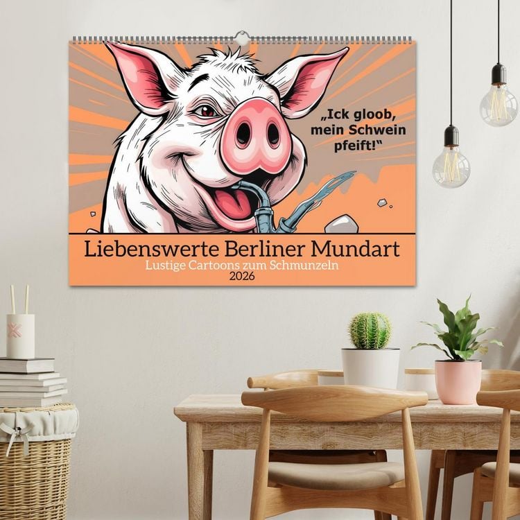 Produktbild: Liebenswerte Berliner Mundart (Wandkalender 2026 DIN A2 quer), CALVENDO Monatskalender