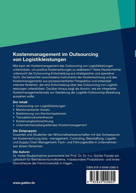 Produktbild: Kostenmanagement im Outsourcing von Logistikleistungen