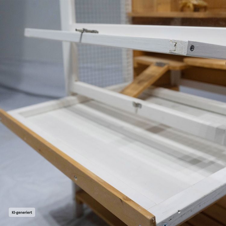 Produktbild: HTI-Living Erh&ouml;hter Kleintierk&auml;fig aus Holz Nagerk&auml;fig f&uuml;r Kaninchen, Meerschweinchen und Co.
