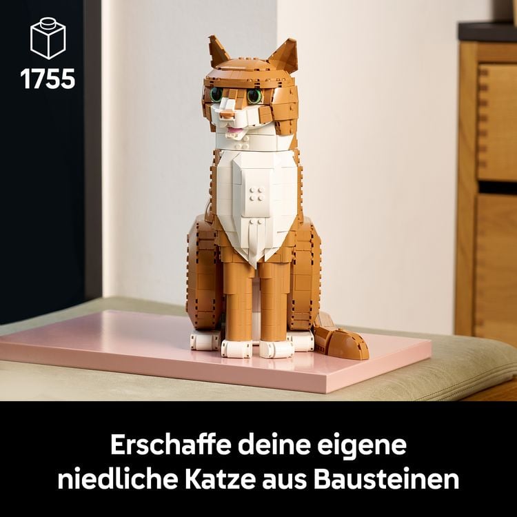 Produktbild: LEGO Ideas 21376 Orangefarbene Katze, Tierfigur Modell f&uuml;r Erwachsene