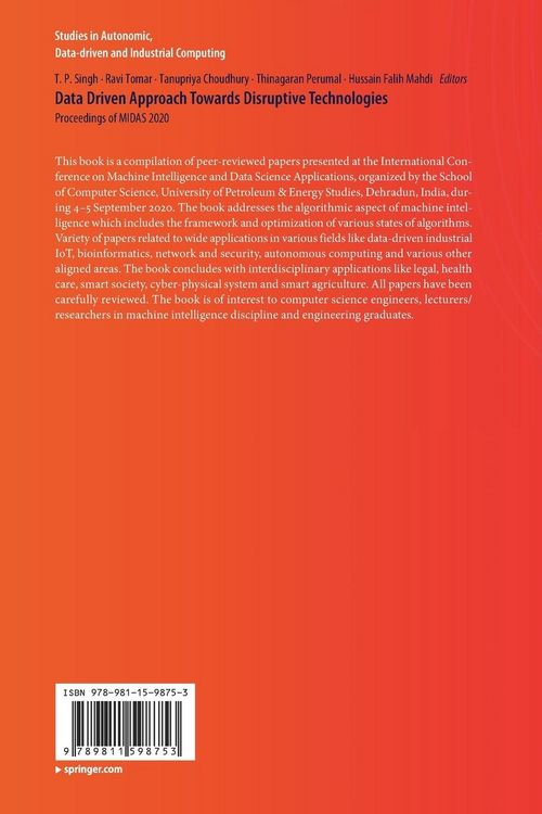 Produktbild: Data Driven Approach Towards Disruptive Technologies