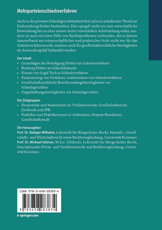 Produktbild: Mehrparteienschiedsverfahren