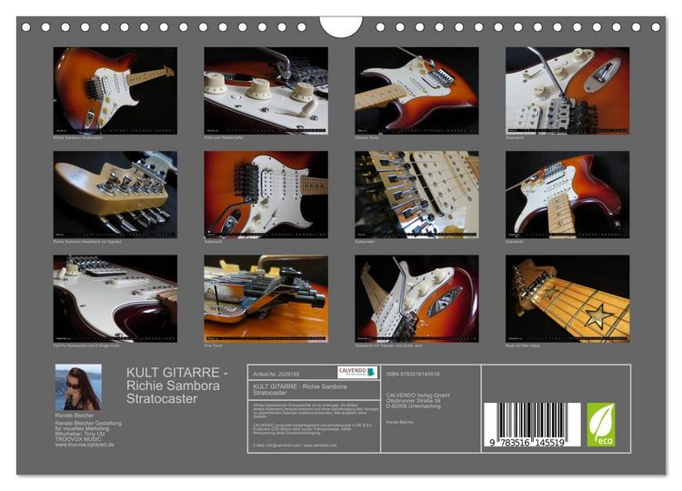 Produktbild: KULT GITARRE - Richie Sambora Stratocaster (Wandkalender 2026 DIN A4 quer), CALVENDO Monatskalender