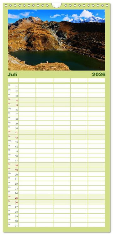 Produktbild: Familienplaner 2026 - Naturschauspiel Zillertaler Wasser mit 5 Spalten (Wandkalender, 21 x 45 cm) CALVENDO