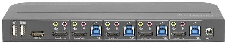 Produktbild: Digitus DS-12890 4 Port KVM-Extender DisplayPort&reg;, HDMI Maus, Tastatur 3840 x 2160 Pixel