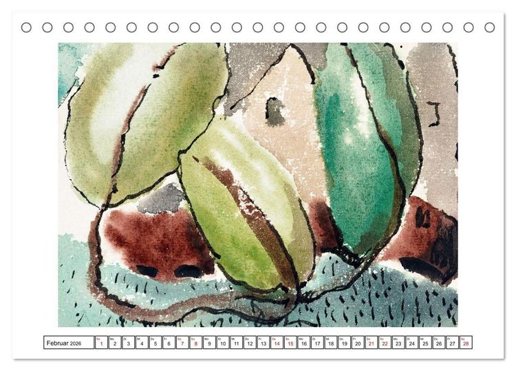 Produktbild: Arthur Dove - Abstrakte Impressionen (Tischkalender 2026 DIN A5 quer), CALVENDO Monatskalender