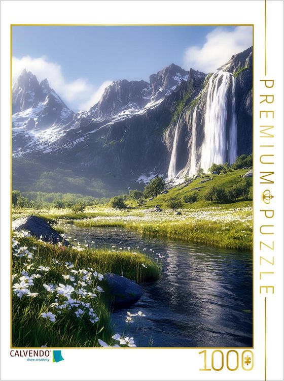 Produktbild: CALVENDO Puzzle Die Wasserf&auml;lle von Nidavellir | 1000 Teile Lege-Gr&ouml;&szlig;e 64x48cm Foto-Puzzle f&uuml;r gl&uuml;ckliche Stunden