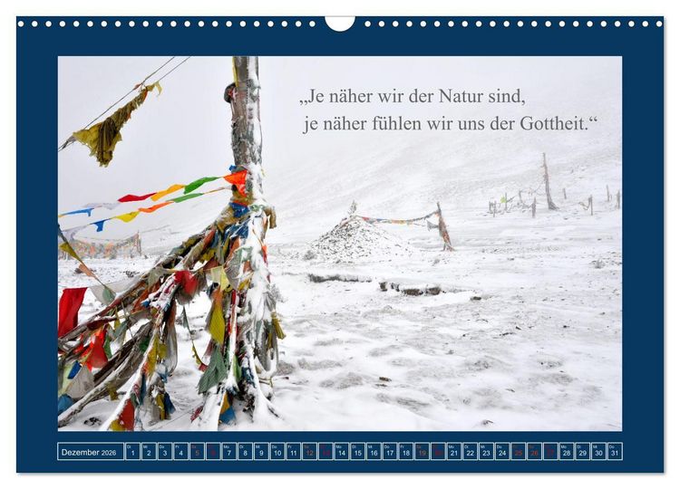Produktbild: Tibetische Reise mit Zitaten von Johann Wolfgang von Goethe (Wandkalender 2026 DIN A3 quer), CALVENDO Monatskalender