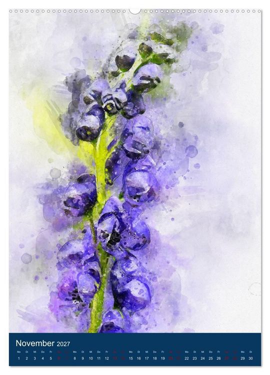 Produktbild: Wilde Blumen - Illustrierter Bl&uuml;tenzauber der Pflanzenwelt (hochwertiger Premium Wandkalender 2027 DIN A2 hoch), Kunstdruck in Hochglanz