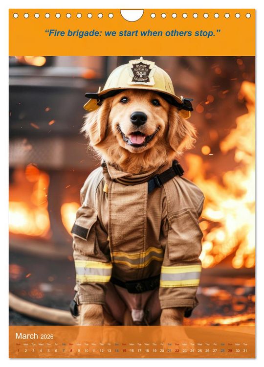 Produktbild: The beastly funny firefighters (Wall Calendar 2026 DIN A4 portrait), CALVENDO 12 Month Wall Calendar