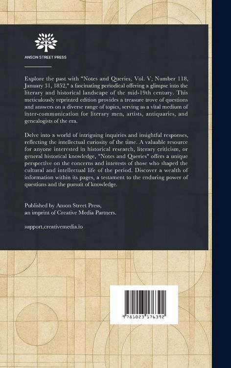 Produktbild: Notes and Queries, Vol. V, Number 118, January 31, 1852