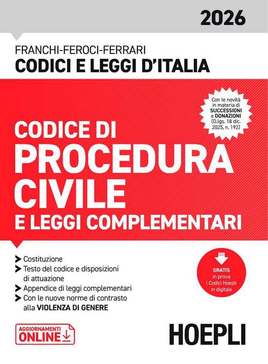 Produktbild: Codice di procedura civile e leggi complementari 2026