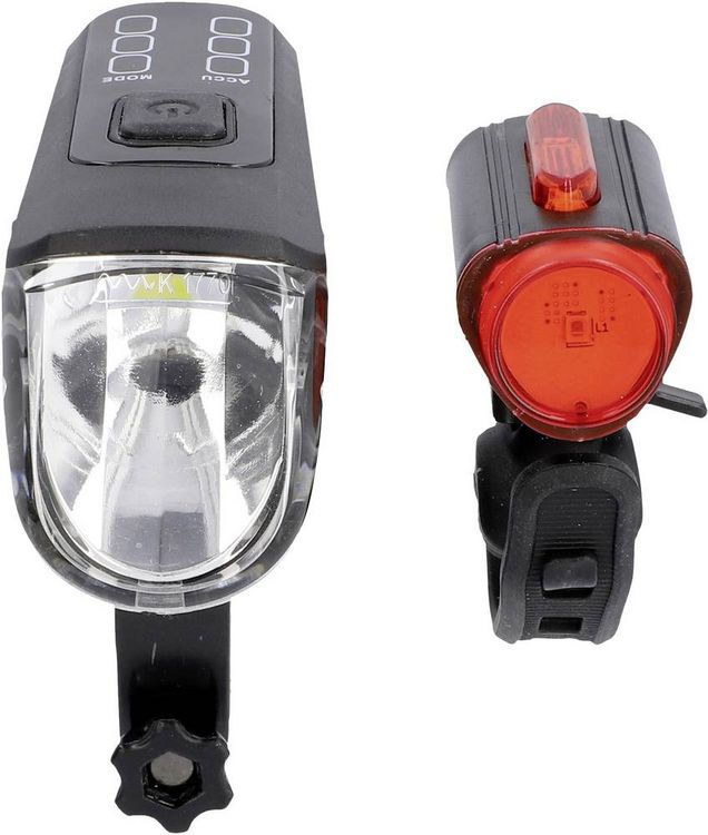 Produktbild: FISCHER FAHRRAD Fahrradbeleuchtung Set TWIN-60/30/15 LED Schwarz