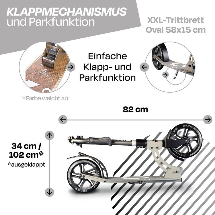 Produktbild: SIX DEGREES Alu Scooter 205 mm grau