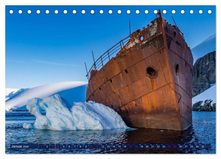 Produktbild: Antarktis Gletscher, Robben, Pinguine (Tischkalender 2026 DIN A5 quer), CALVENDO Monatskalender