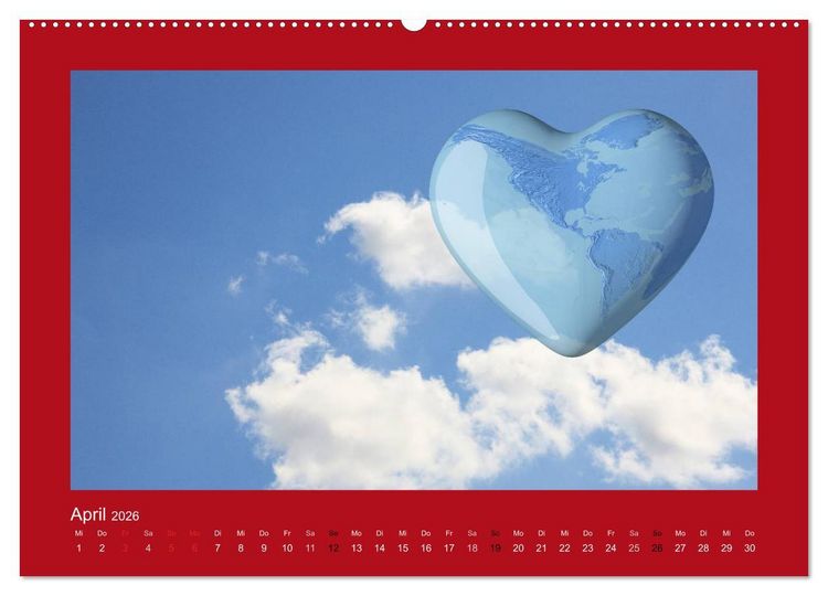 Produktbild: Botschaften mit Herz! (Wandkalender 2026 DIN A2 quer), CALVENDO Monatskalender
