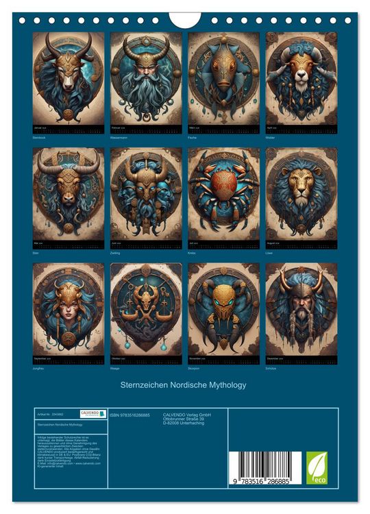 Produktbild: Sternzeichen Nordische Mythology (Wandkalender 2026 DIN A4 hoch), CALVENDO Monatskalender