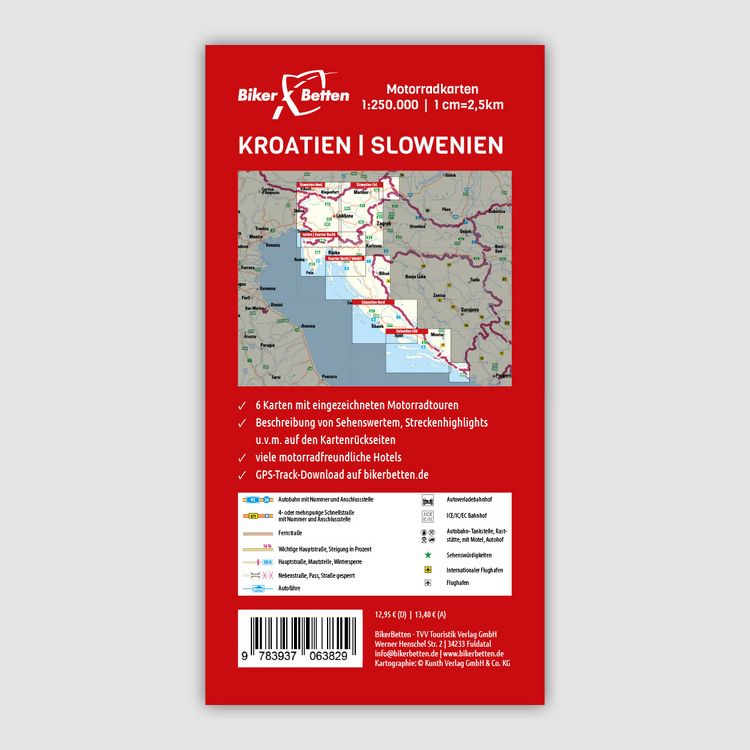 Produktbild: Motorradkarten Set Kroatien Slowenien