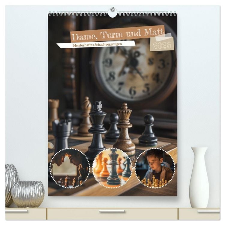 Produktbild: Dame, Turm und Matt (hochwertiger Premium Wandkalender 2026 DIN A2 hoch), Kunstdruck in Hochglanz