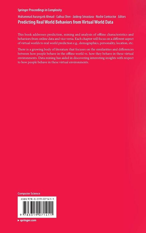 Produktbild: Predicting Real World Behaviors from Virtual World Data