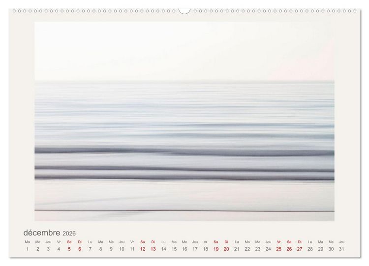 Produktbild: La mer sous le ciel (Calendrier mural 2026 DIN A2 vertical) calendrier de bureau