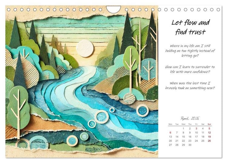 Produktbild: More confidence in 12 months - Collages with reflection questions for a stronger self (Wall Calendar 2026 DIN A4 landscape), CALVENDO 12 Month Wall Calendar