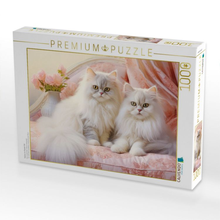 Produktbild: CALVENDO Puzzle Katzen im Pastell-Stil | 1000 Teile Lege-Gr&ouml;&szlig;e 64x48cm Foto-Puzzle f&uuml;r gl&uuml;ckliche Stunden