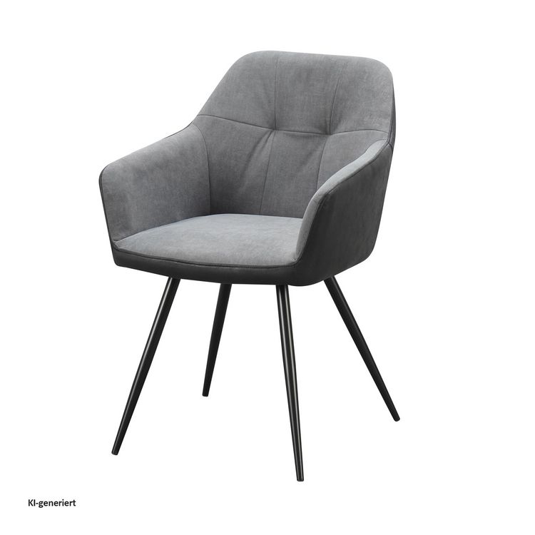 Produktbild: HTI-Living Esszimmerstuhl 2er Set Anthrazit/Grau Joschka