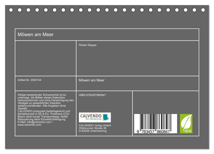 Produktbild: M&ouml;wen am Meer (Tischkalender 2026 DIN A5 quer), CALVENDO Monatskalender