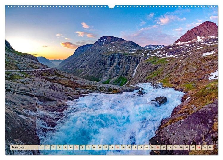Produktbild: K&ouml;nigsroute Norwegens (hochwertiger Premium Wandkalender 2026 DIN A2 quer), Kunstdruck in Hochglanz